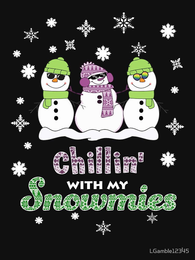 Top Funny Christmas Chillin with Snowmies Gift Design2 by LGamble12345