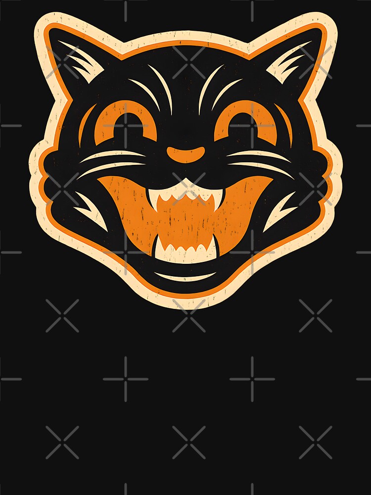 Vintage Halloween Black Cat – Retro Distressed Design by getpressedshirt