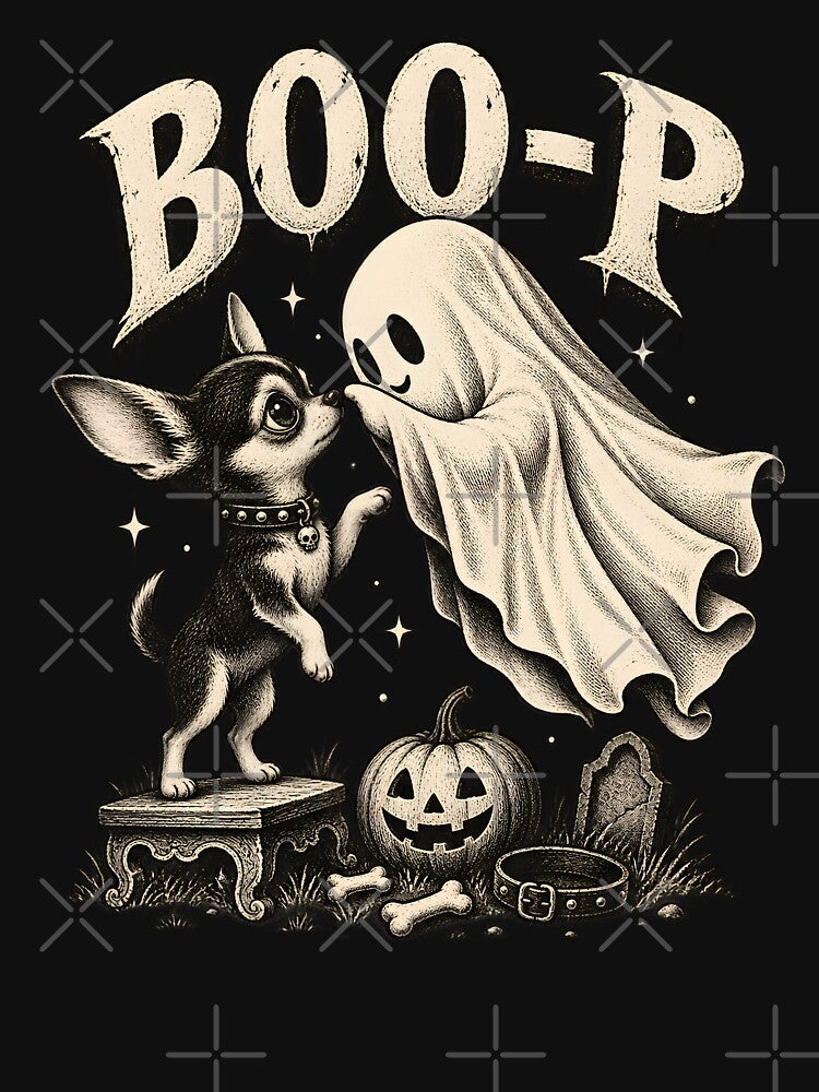 Vintage Halloween Chihuahua and Ghost BOO-P by AmiGraph