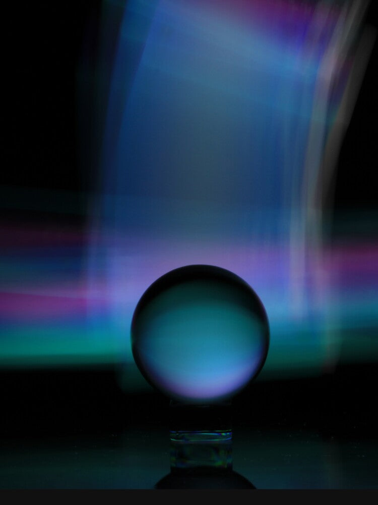 Painting with light photography... photo lens ball and reflections, on black background by With My Hands By K