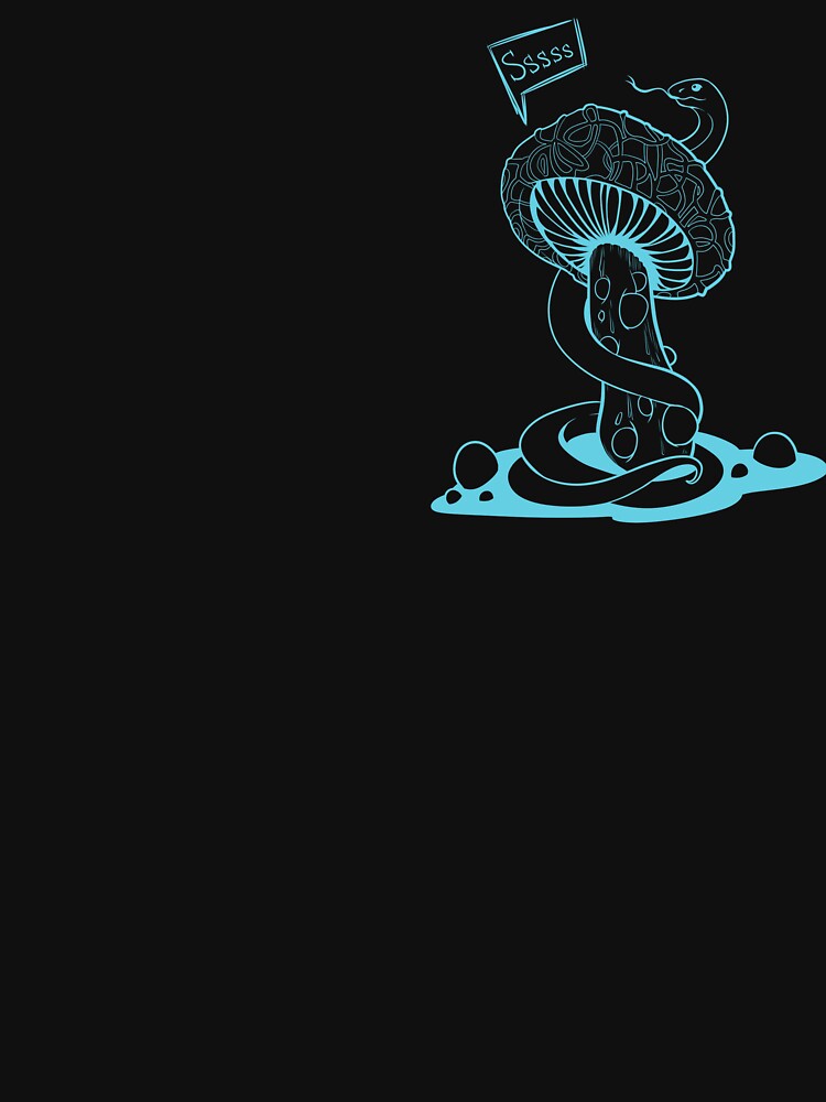 Poisonous acid neon blue mushroom with bubbles and snake by MalkyTea
