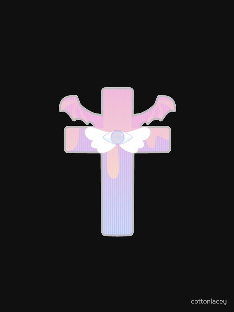 pastel goth eye cross w/ wings by cottonlacey