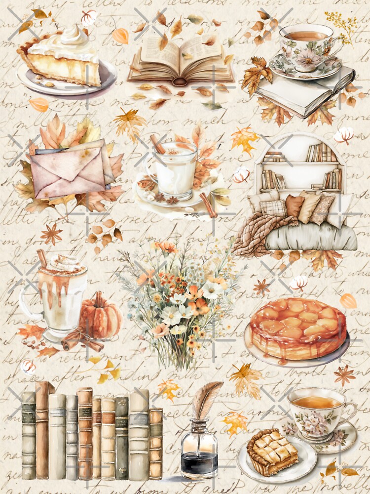 Vintage Fall Autumn Essential Cozy Library Aesthetic by Nature Hues