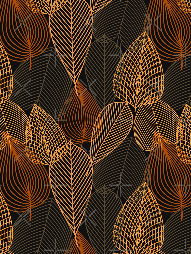 Autumn Gold leaves Pattern by Sasidenidesign