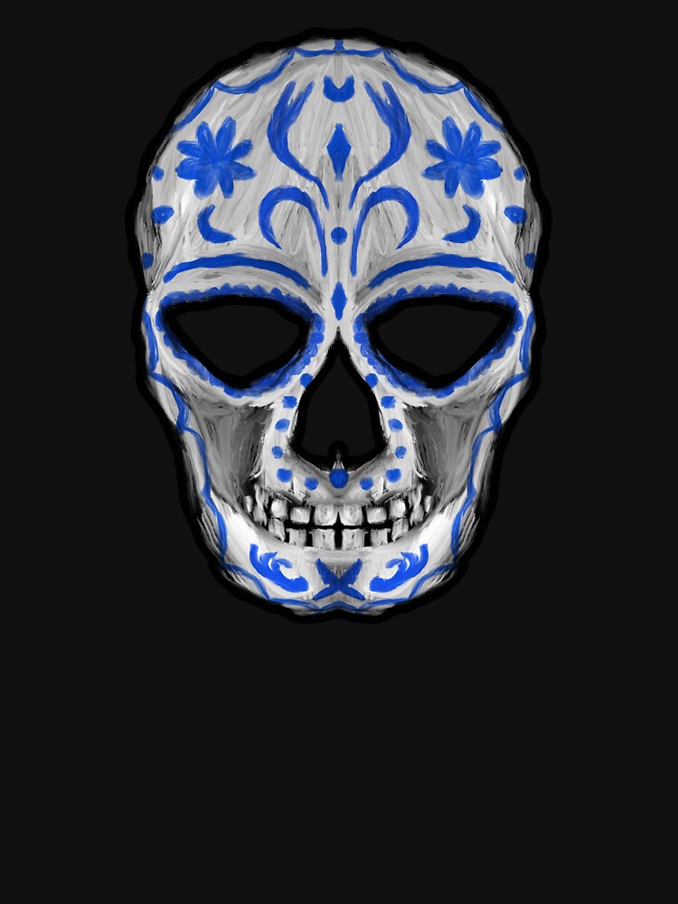 Sugar skull with bliue by CrazyFozBazaar