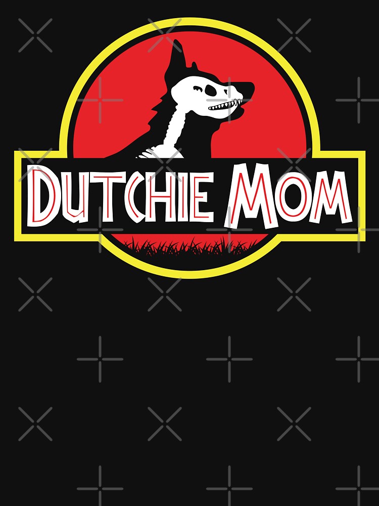(For Dark Background) Jurassic Dutch Shepherd Mom by More Cute Dogs
