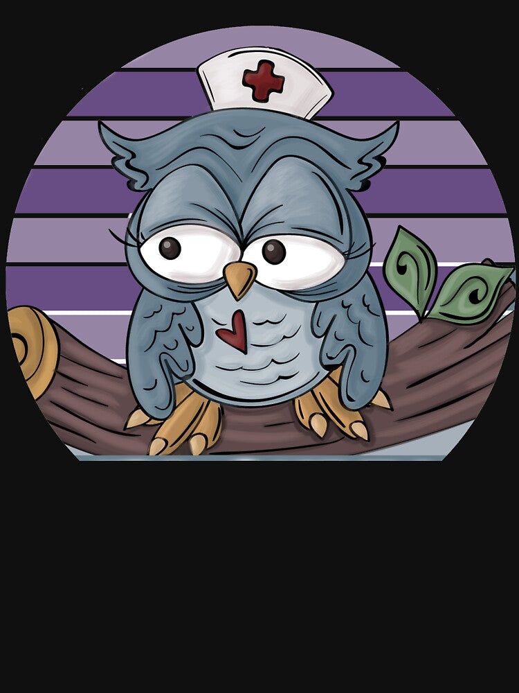 Colorful Cute Tired Nurse Owl by RetroSunset