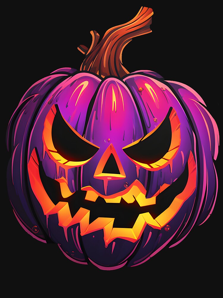 scary neon pumpkin by Wickystickers