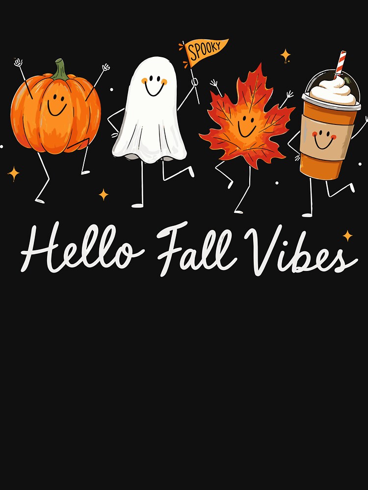 Hello Fall Vibes Cute Autumn Characters by leolawaller