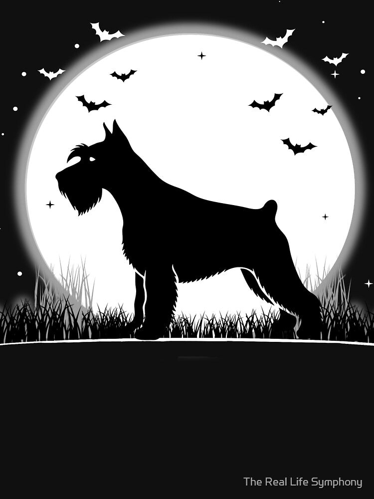 Schnauzer Dog – Halloween Moon Silhouette by The Real Life Symphony