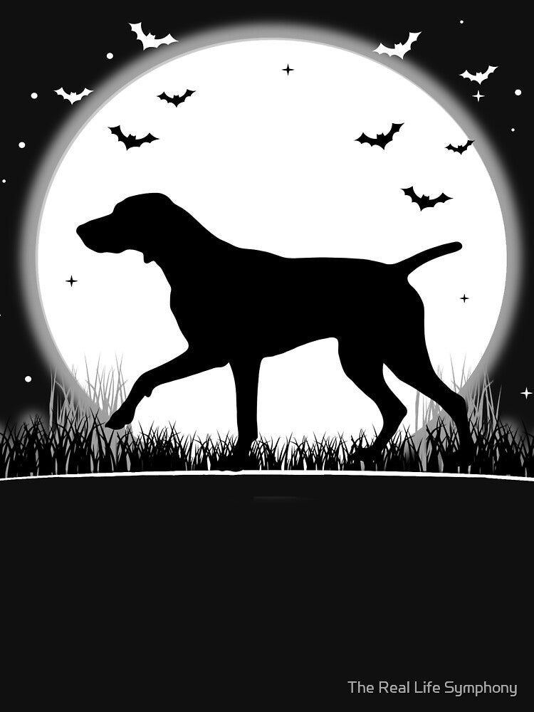 German Shorthaired Pointer Dog – Halloween Moon Silhouette by The Real Life Symphony