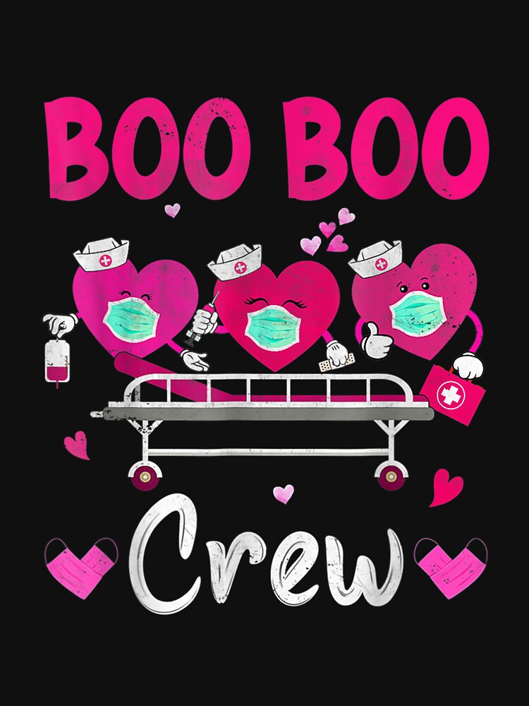 Plaid Boo Boo Crew Valentine's Day Heart Nurse Wearing Mask by bessiey23