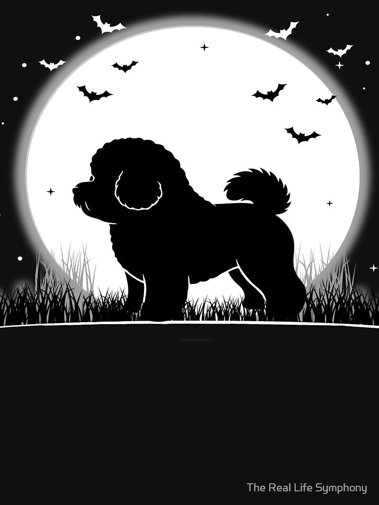Bichon Frise Dog – Halloween Moon Silhouette by The Real Life Symphony