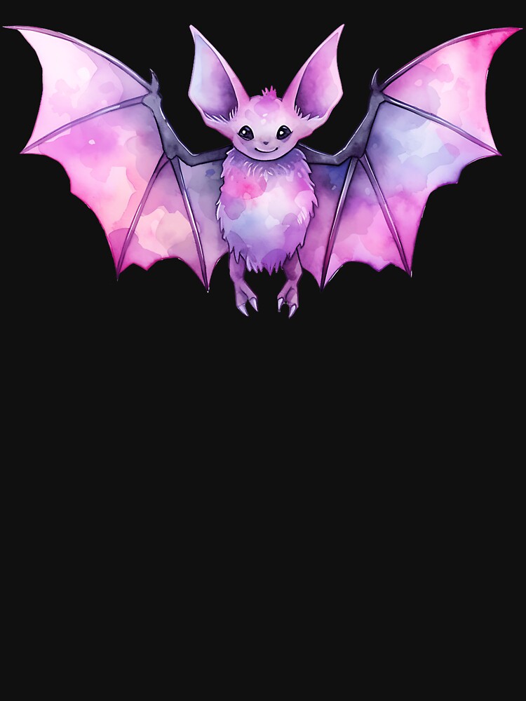 Cute Kawaii Pastel Goth Smiling Bat by JstPeachy