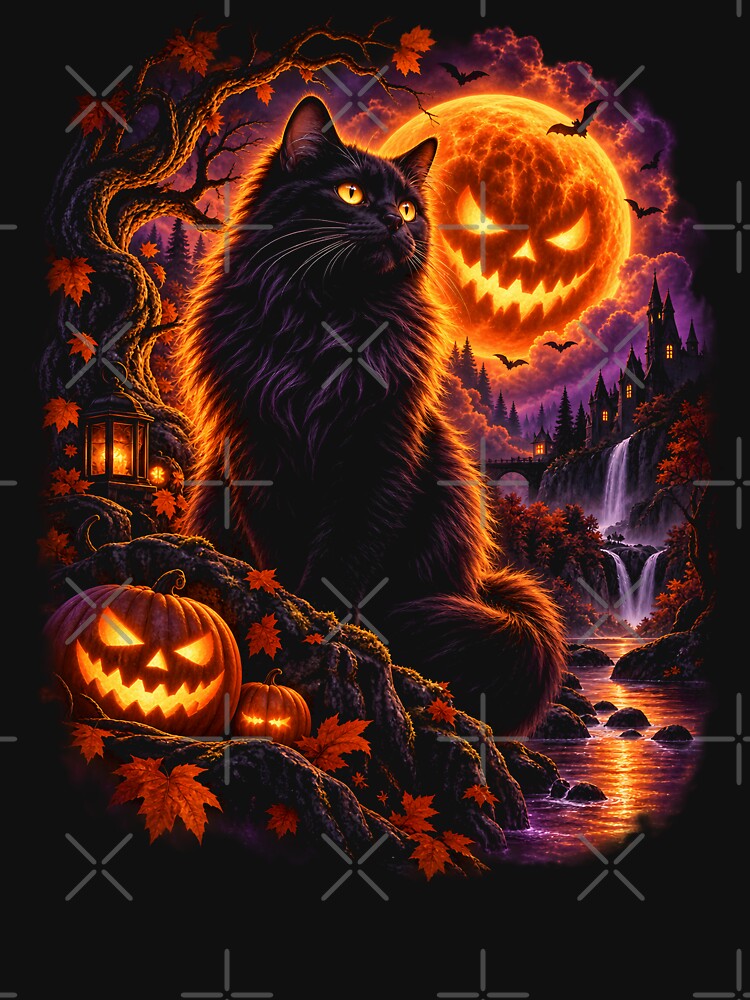 halloween cat Pumpkin Gothic Wilderness Nature by Emmatshirt1