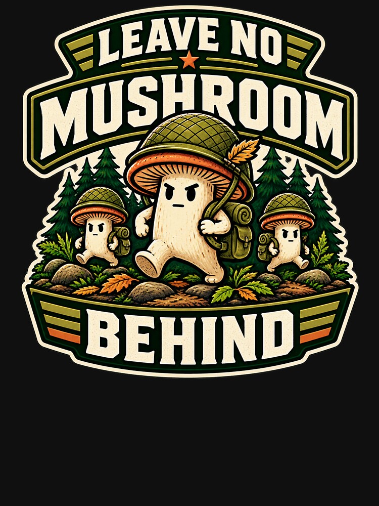 Vintage Mushroom Foraging Squad Illustration by OddHobbyClub