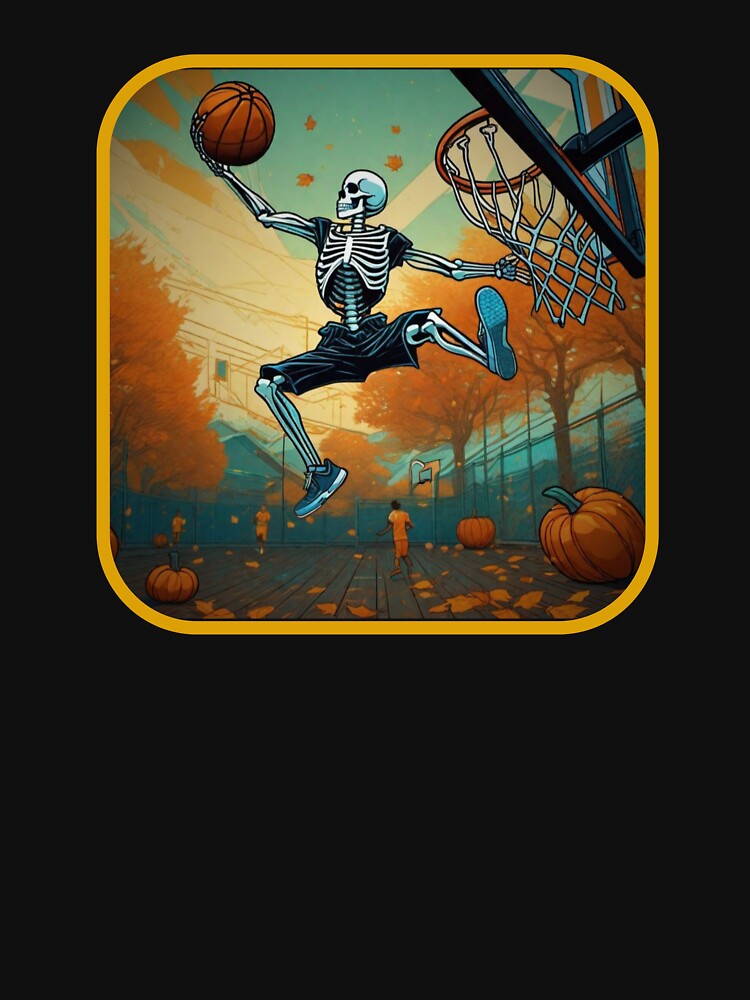 Skeleton basketball slam dunk halloween by OnPointWear