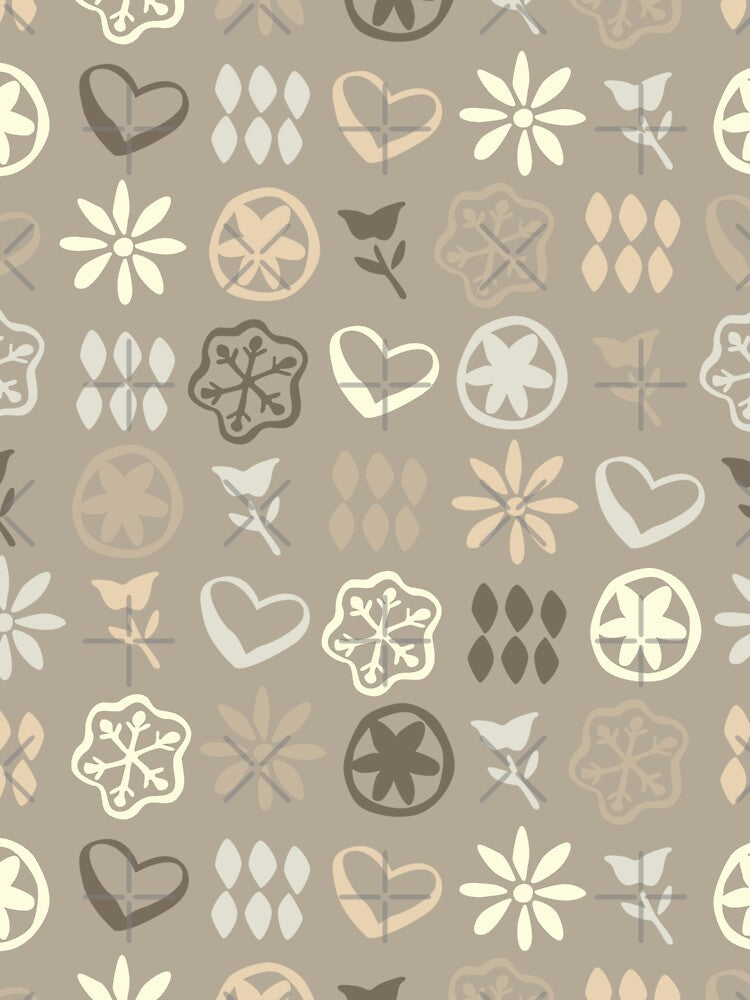 Dark Taupe Grey Boho Retro Mid Century Nostalgic Christmas Pattern by blomastudios