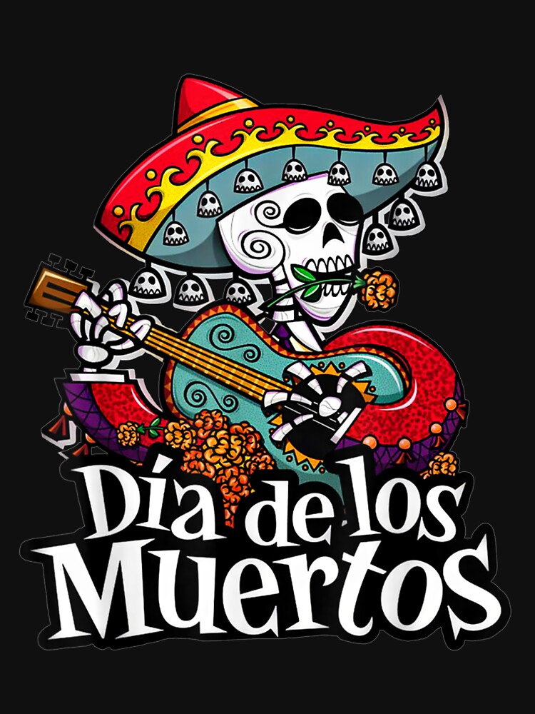 Dia De Los Muertos Skeleton Playing Guitar Graphic by maudean