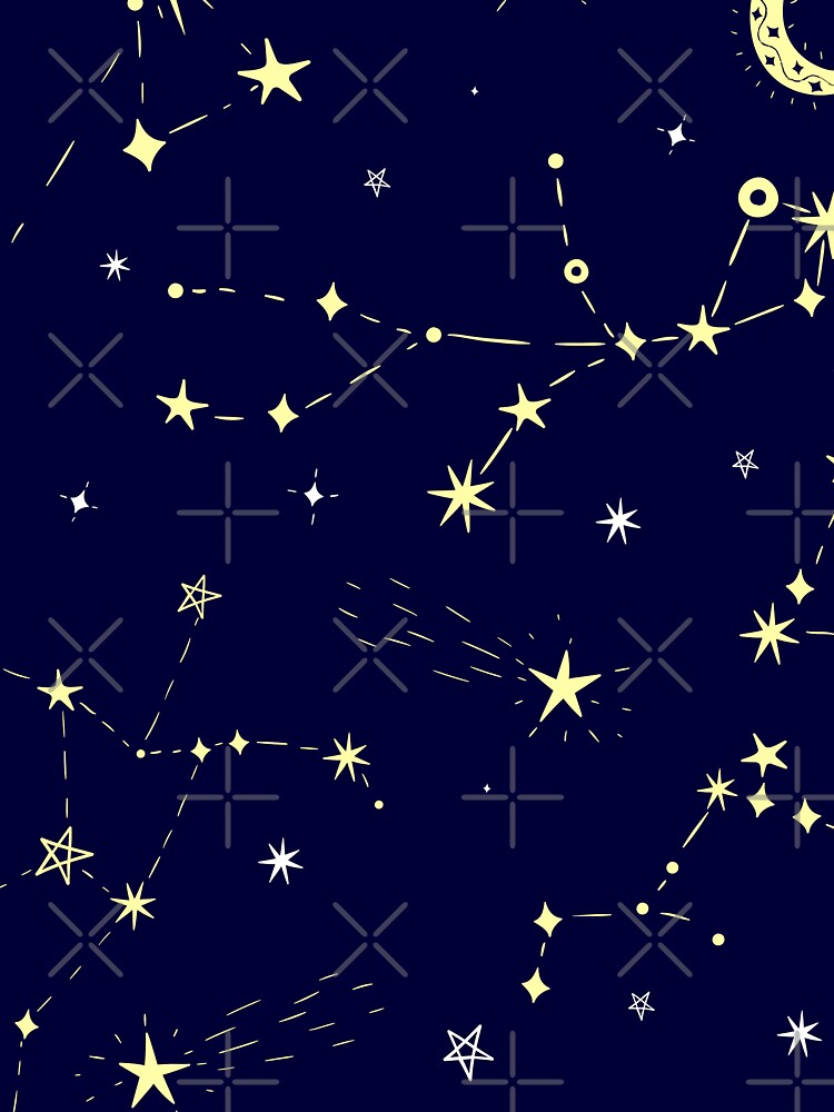 celestial moon star constellation blue by Gossip Rag