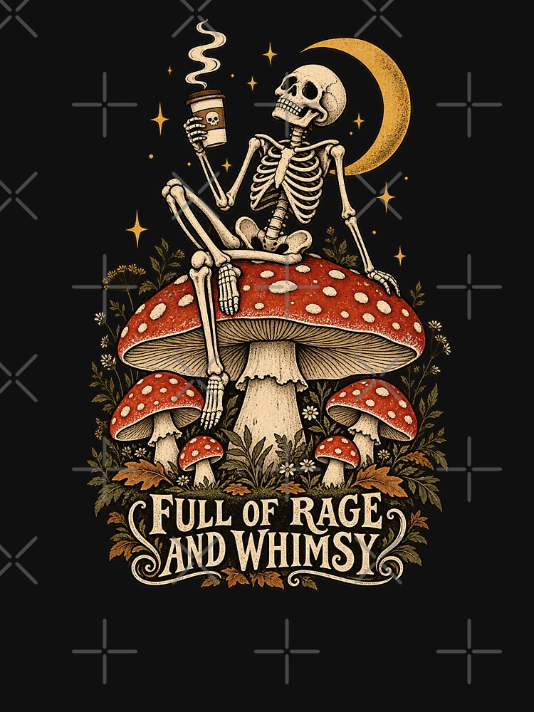 Full of Rage and Whimsy Skeleton Mushroom by will freed18