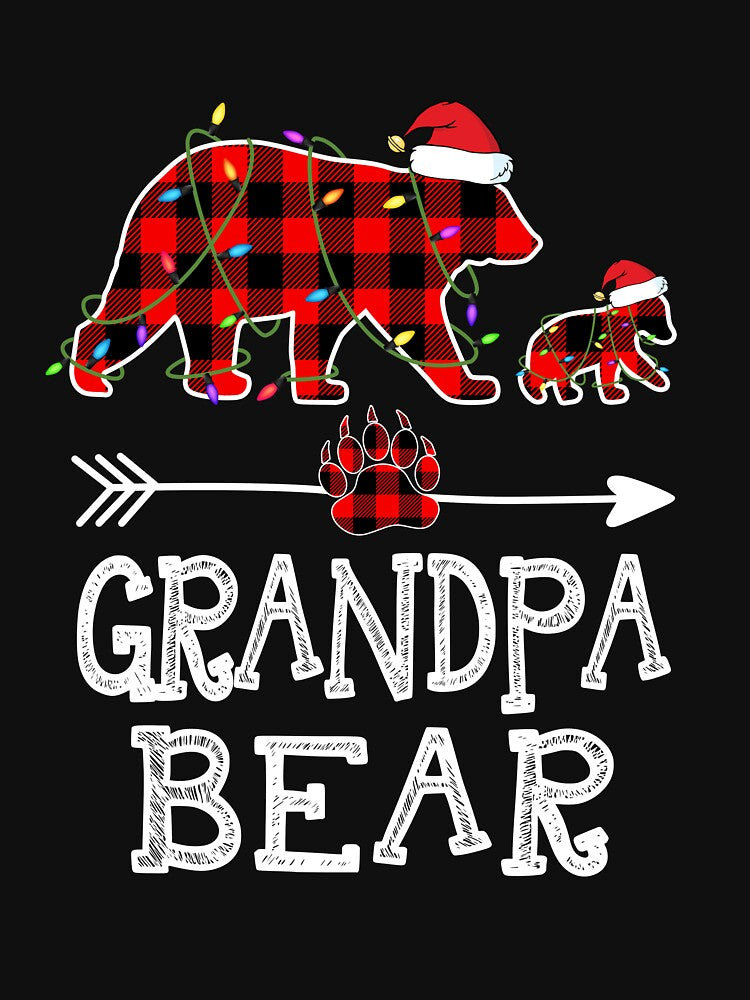First Christmas as a Papa Red Pattern Grandpa Bear One Cubs Family by MortiStolten