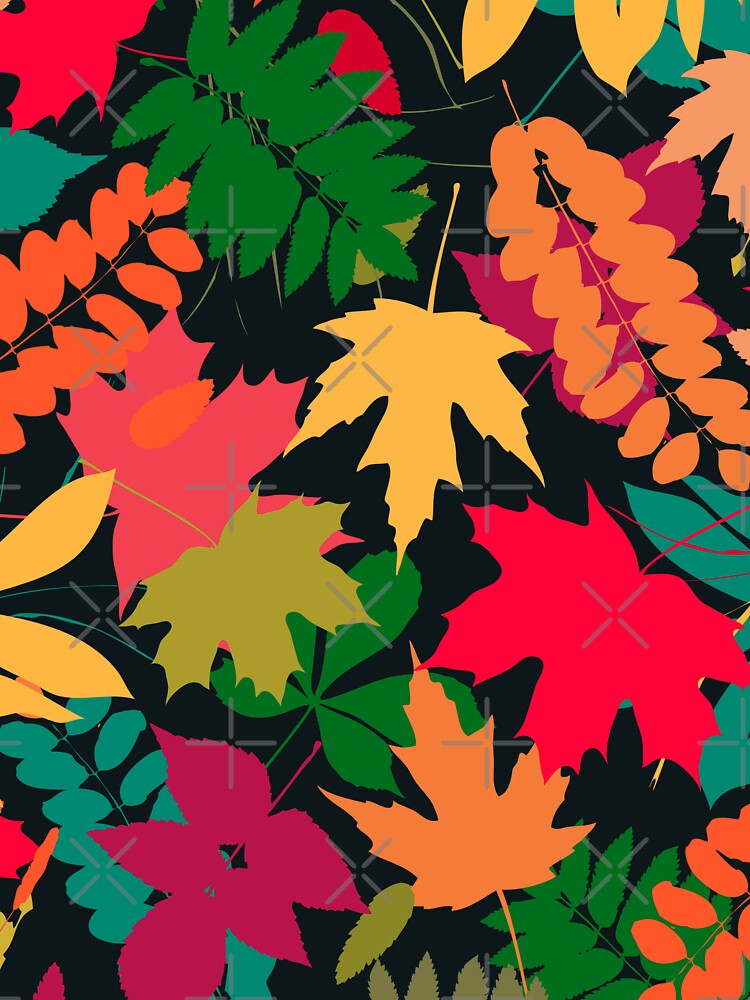 Autumn Leaves Detail Pattern multicolor by cutecrazytshirt