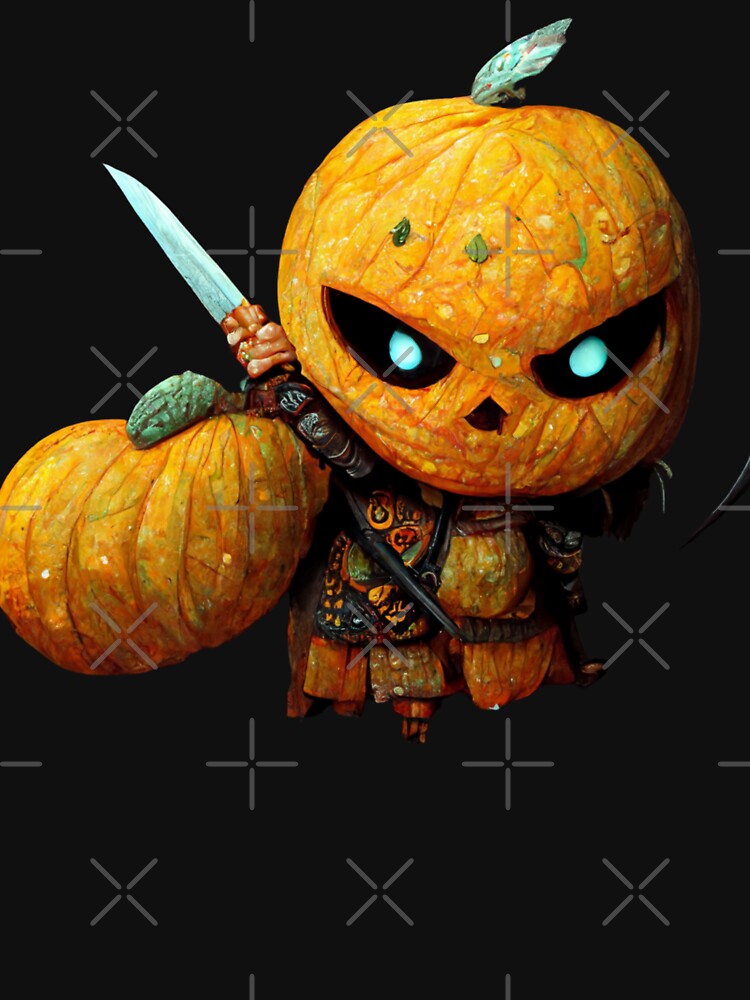 Pumpkin Warrior Holding a weapon- Pumpkin Ghost Halloween-Halloween Pumpkin by hassendz