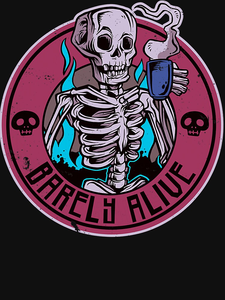 Coffee Addict Halloween Skeleton Barely Alive by AstraJorrisch