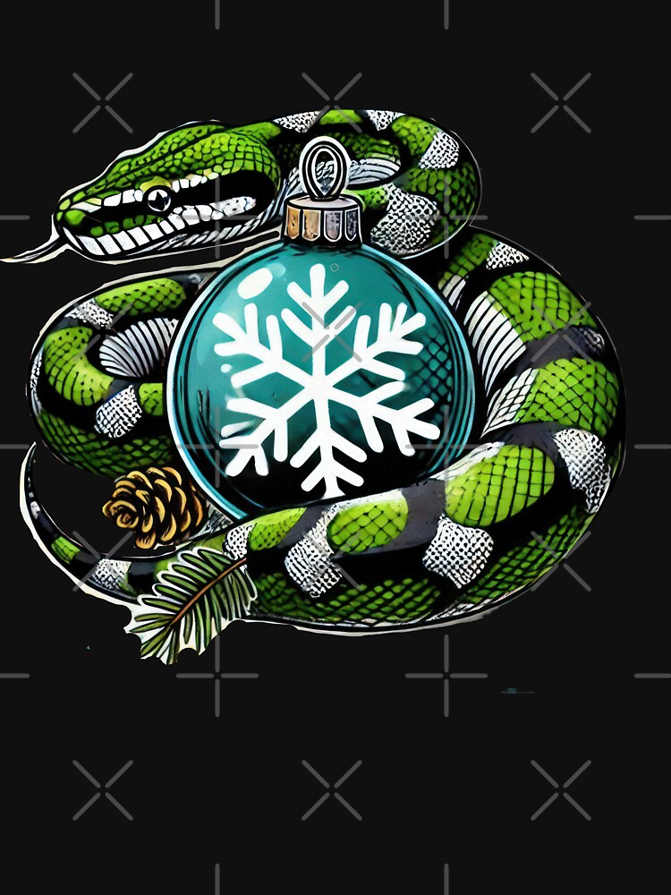 christmas green snake with Blue ball,christmas snake,christmas animals, ,christmas Vintage, by Expressions-Sel