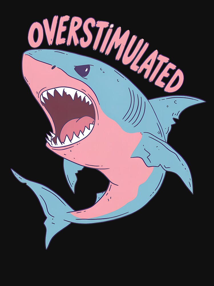 Overstimulated Shark Pastel Kawaii by PATRICKNHONY