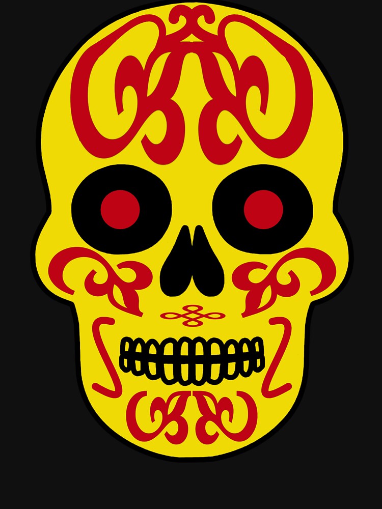 Dia De Los Muertos Sugar Skull red yellow by mrtraz