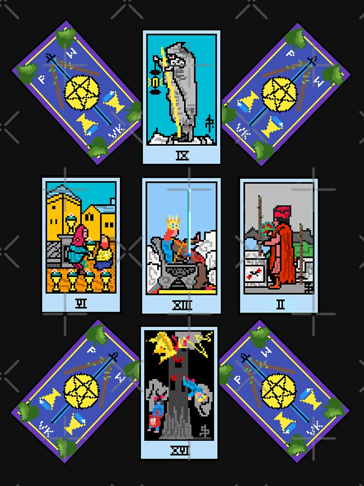 Pixel Waite Tarot - Celtic Cross Spread 23 Design for T-shirts and accessories by Pixel Waite