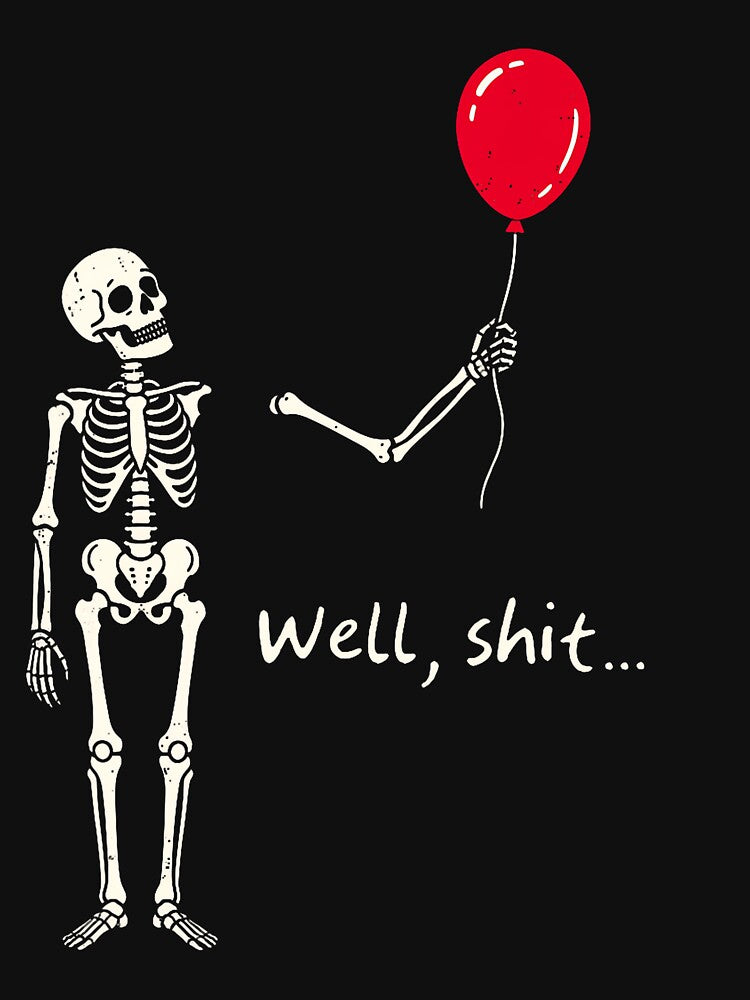 Skeleton Lost Balloon Funny Halloween Saying by Khescoiu