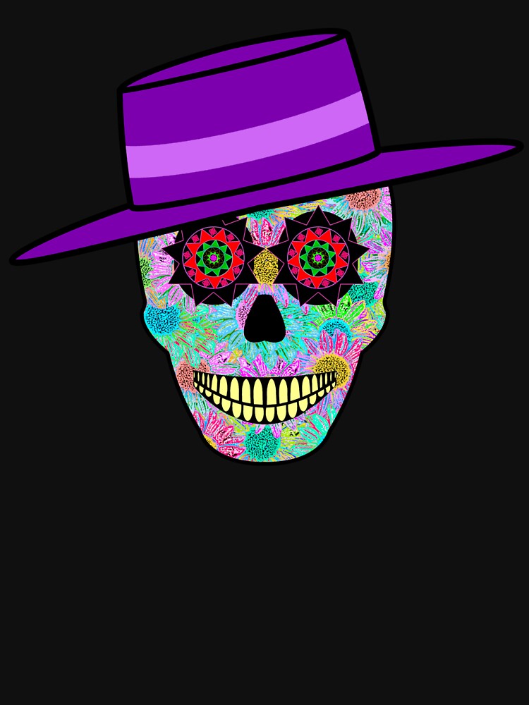 Dia De Los Muertos Sugar Skull Purple Hat by mrtraz