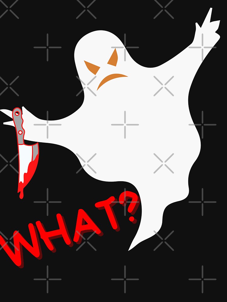 Funny Murderous Ghost Holding Knife / Scary Halloween 2022 by olegarh