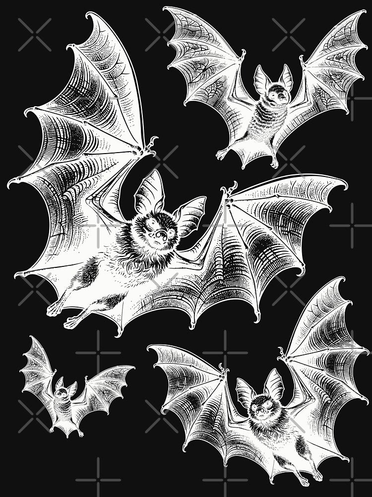 Flying Bats Grunge Aesthetic for Halloween Vibes by MadelaneWolf