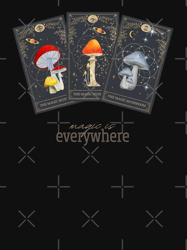 Vintage Mushroom Lover Tarot Card Graphic T-shirt by MagicWolfStar