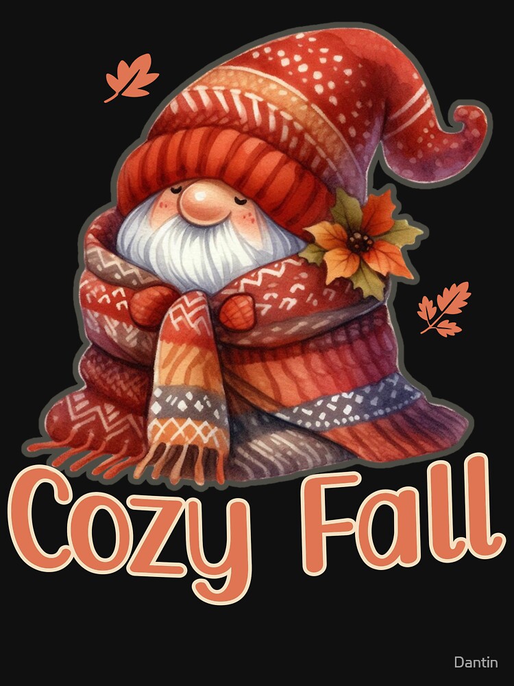 Cozy Fall Gnome – Autumn Sweater Weather Design by Dantin
