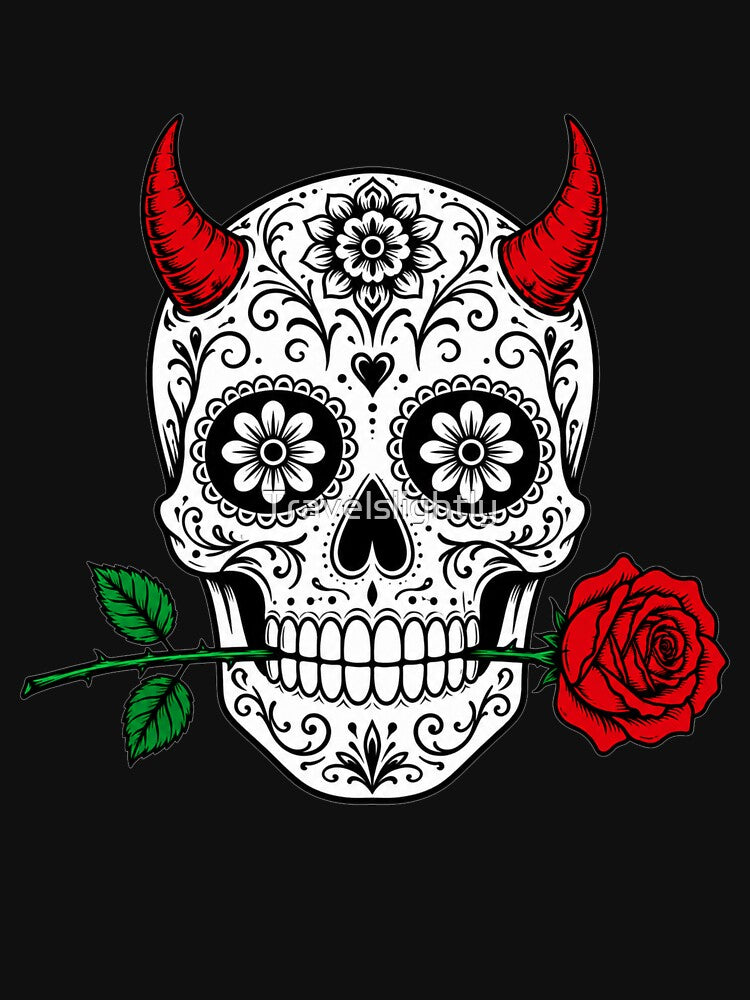 Sugar Skull - Gothic Art by Travelslightly
