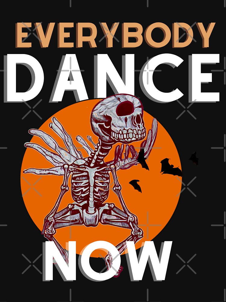 Rocker Skeleton, Everybody Dance Now Orange by joanaoberg