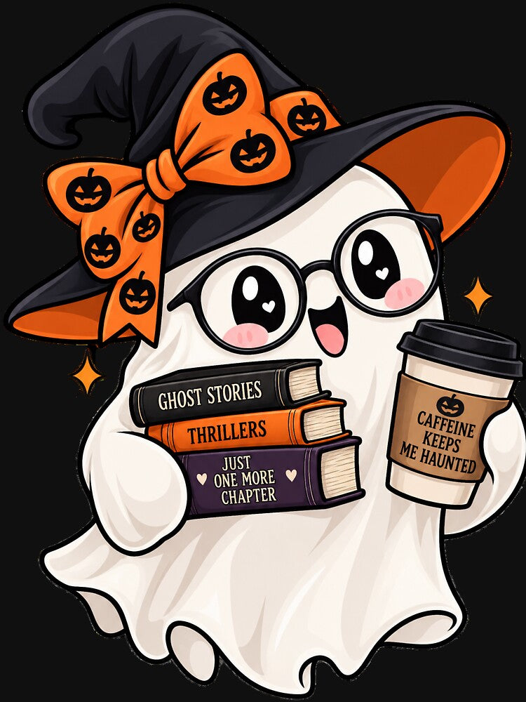 Cute Spooky Librarian Ghost Halloween Book Lover by Crystal-Tree
