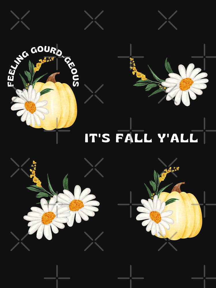 It's Fall Y'all Fall Floral Pumpkin Sticker pack by GraphicsClub