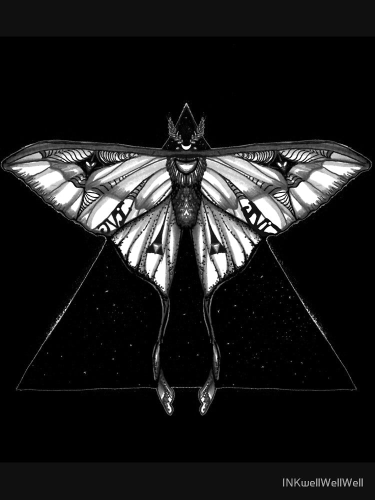 Lunar Moth Dark V by INKwellWellWell