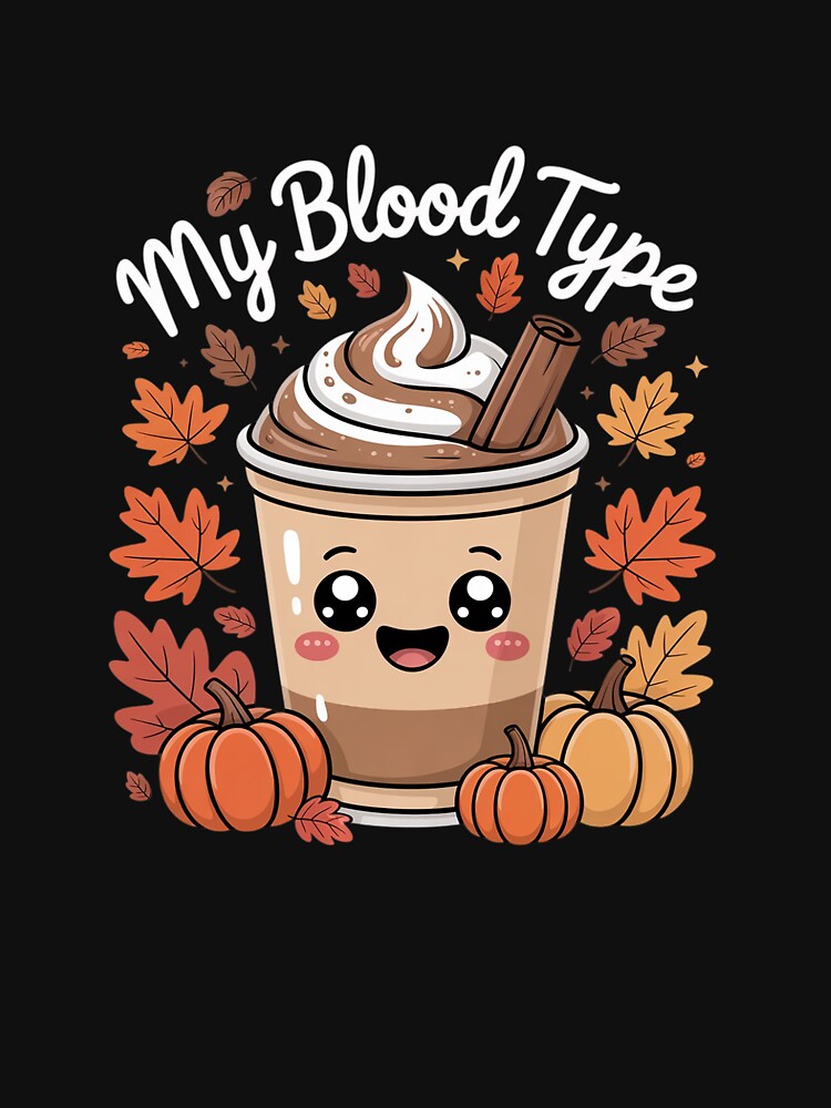 My Blood Type is Pumpkin Spice Cute Fall Coffee Lover by ToggleBet