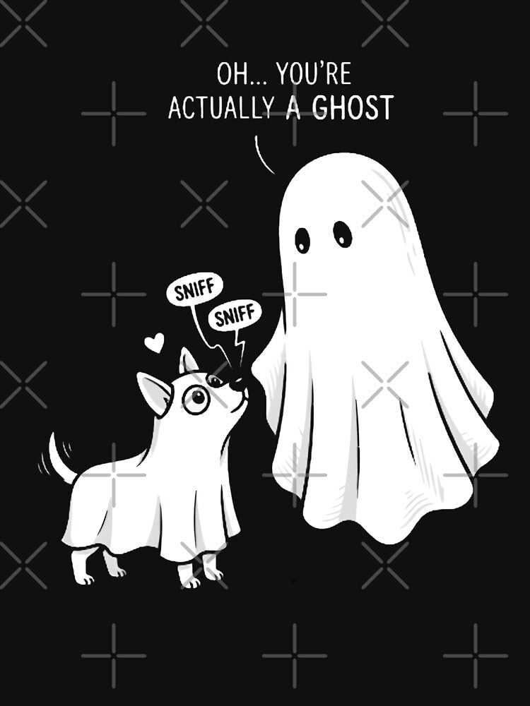 Boo-P Funny Halloween Ghost Dog Booping Nose Design by w66aboo