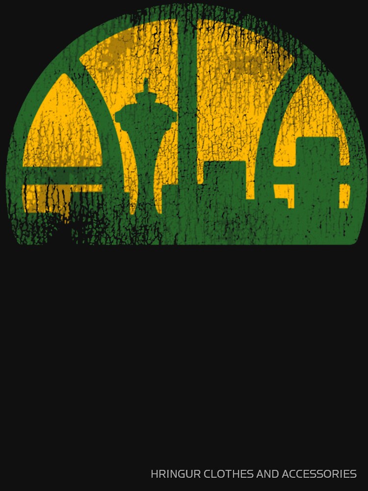 Seattle Supersonics Vintage Distressed Basketball by HRINGUR CLOTHES AND ACCESSORIES