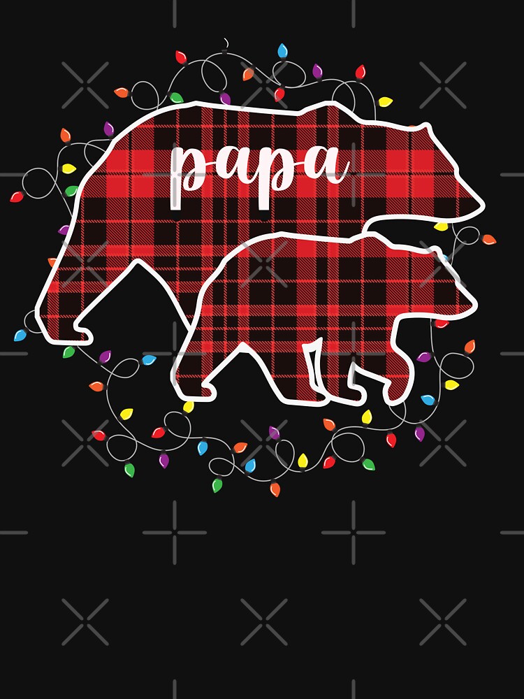Papa Bear Red Plaid Christmas Pajama Matching Family Dad by ibeargifts