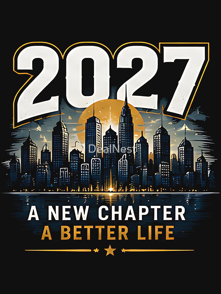 2027 A New Chapter A Better Life T-Shirt | Motivational New Year City Skyline Graphic Tee by DealNest