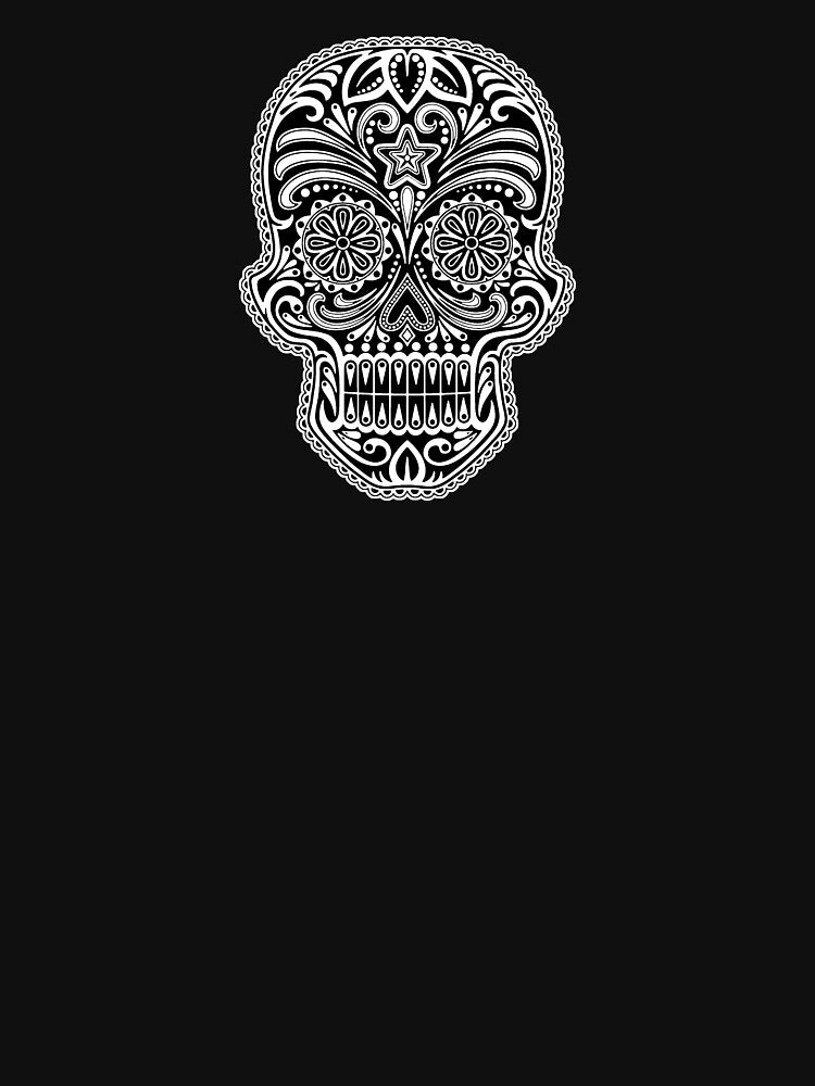 Intricate White and Black Sugar Skull by JeffBartels